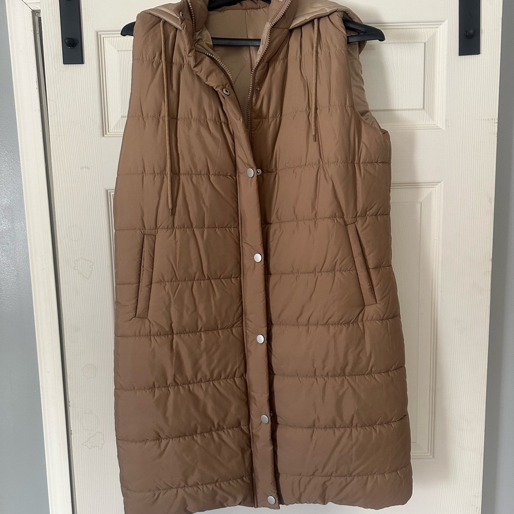 Women's Brown Quilted Puffer Vest